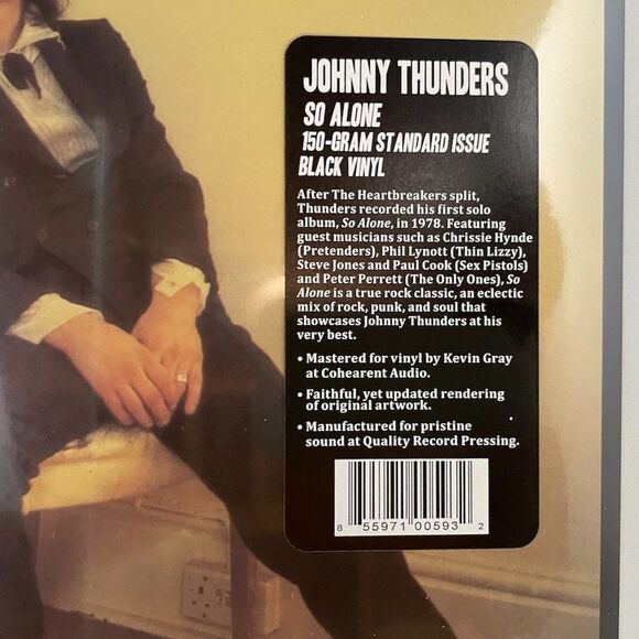 Johnny Thunders So Alone NEW 150 Gram Vinyl LP Remastered Drastic Plastic, 2022 - Picture 2 of 3